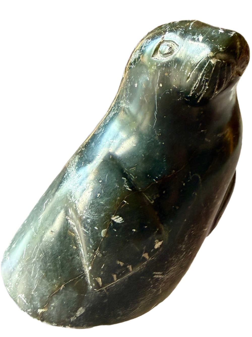 Hand carved stone Seal sculpture signed Harry I. P. NWT Northwest Territories